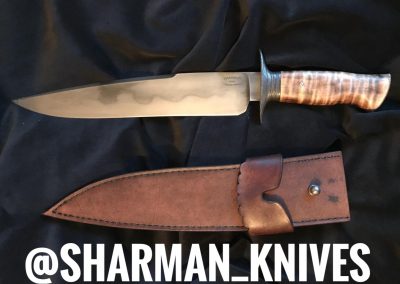 sharman bowie knife with leather sheath